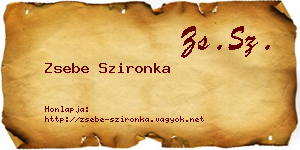 Zsebe Szironka névjegykártya